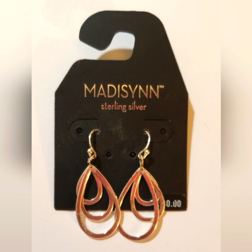 Madisynn Sterling Silver Hanging Decorative Earrings New With Tags NWT